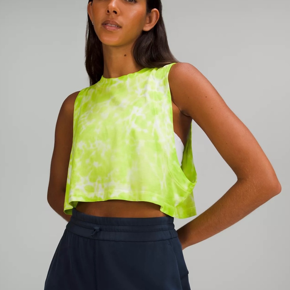 LuLuLemon All Yours Cropped Cotton Tank Top Tie Dye